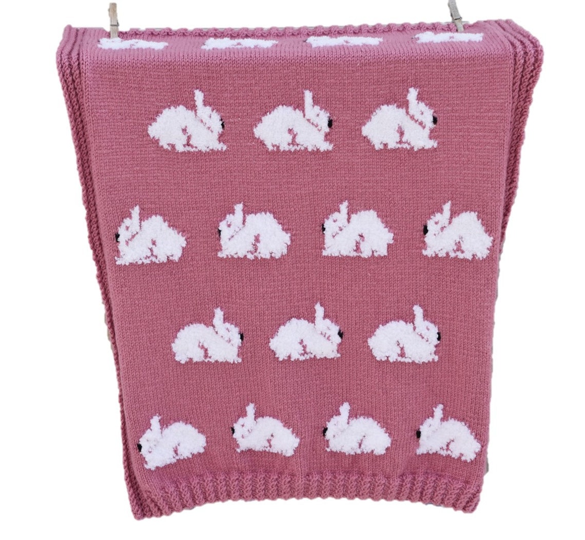 Knitting Pattern rabbit Blanket Throw Knitting Pattern With Etsy UK