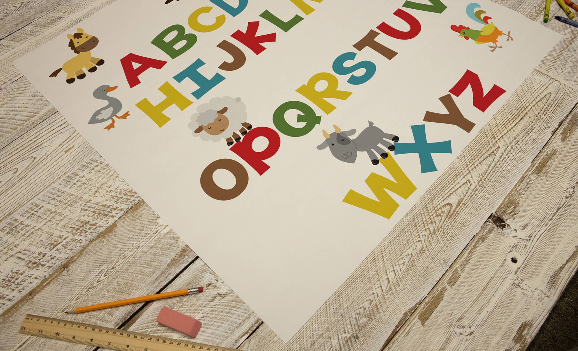 Alphabet Wall Decals Farm Abc Animal Nursery Decor Theme Art