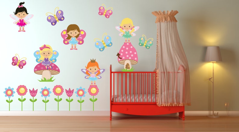 Girls Room Decals Princess Nursery Wall Fairy Girl