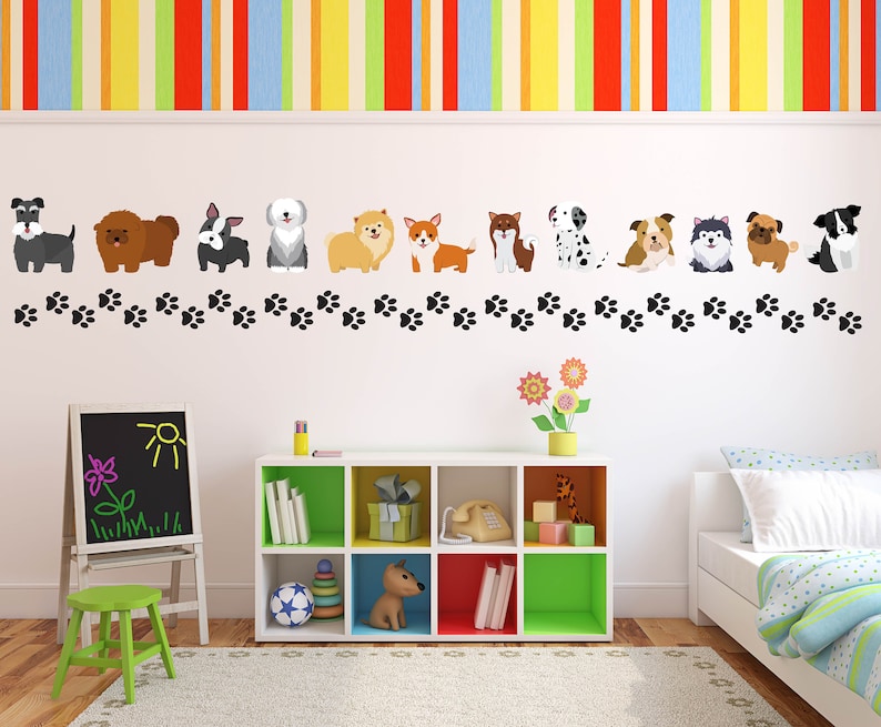 dog theme wall decals pet wall decals dog wall decals dog | etsy
