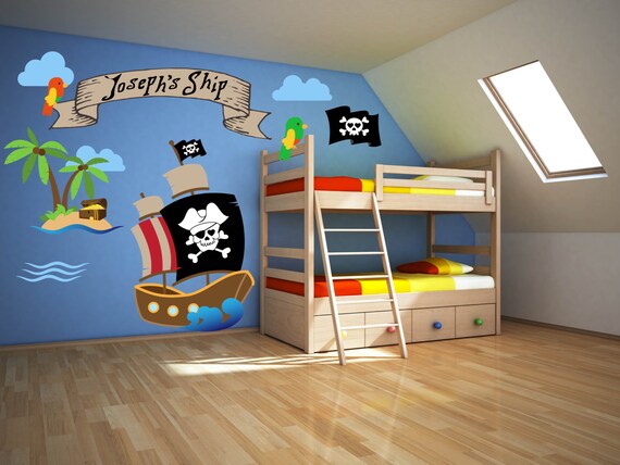 Pirate Room Decor Pirate Wall Decals Pirate Theme Decor Pirate Wall Art Pirate Theme Room Art