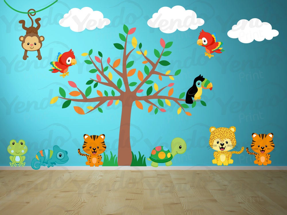 Wall Decals for Kids Bedroom Jungle Wall Decal Safari Wall Etsy