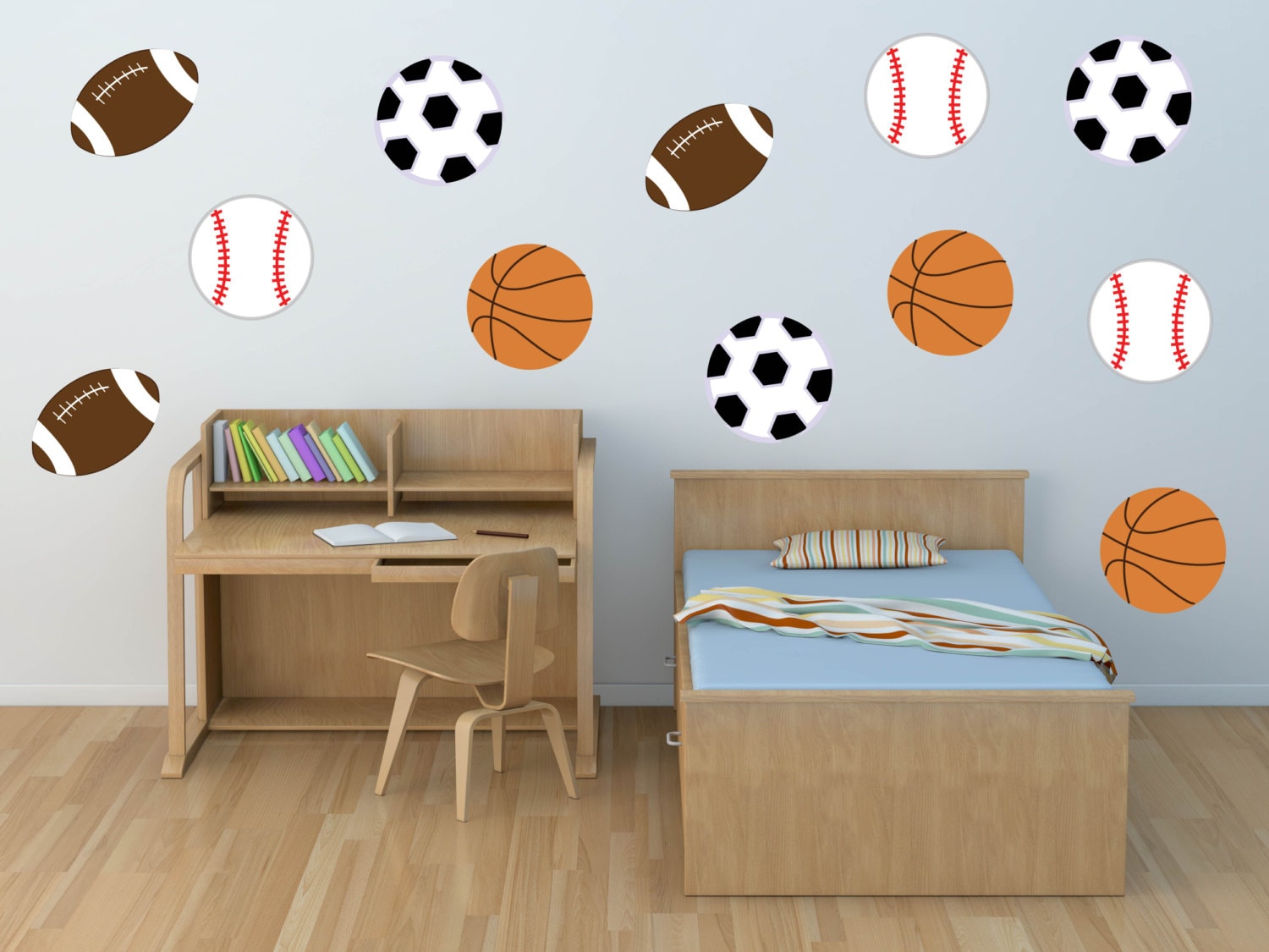 Sports Wall Decal Soccer Decal Football Decal Baseball Etsy