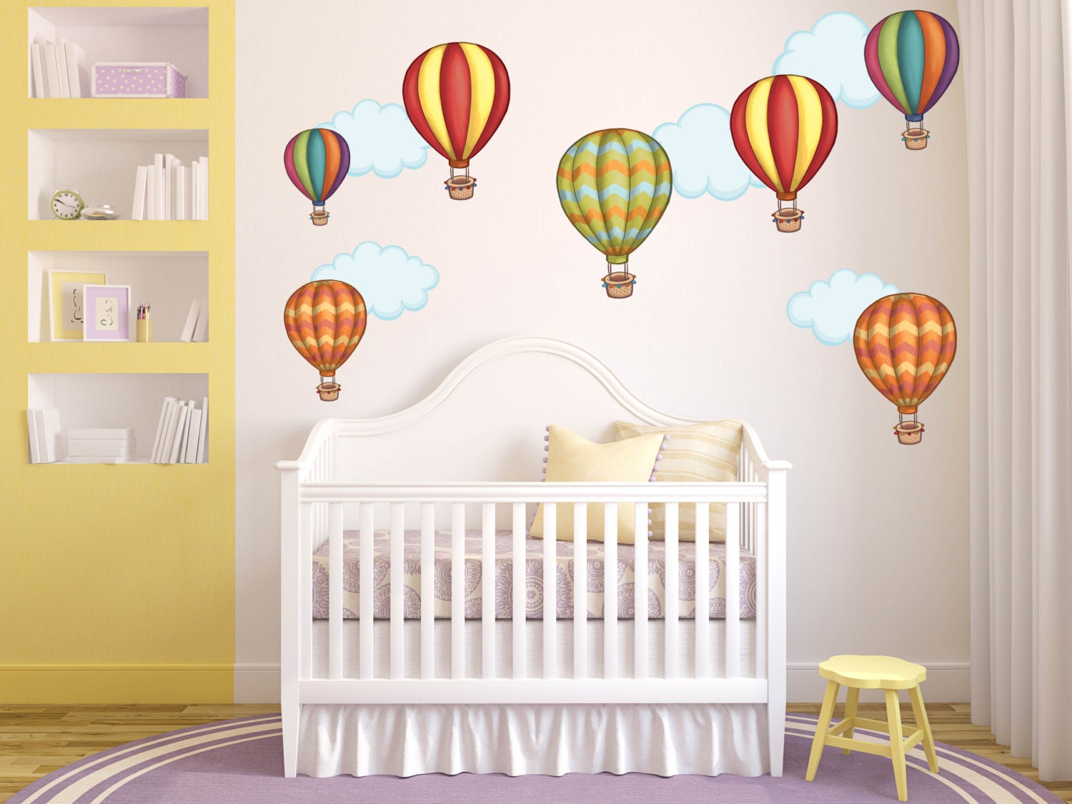 Hot Air Balloon Wall Decals Kids Stickers Peel Stick Removable Etsy