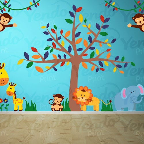 Wall Decals for Kids Nursery Wall Art Jungle Wall Stickers Etsy