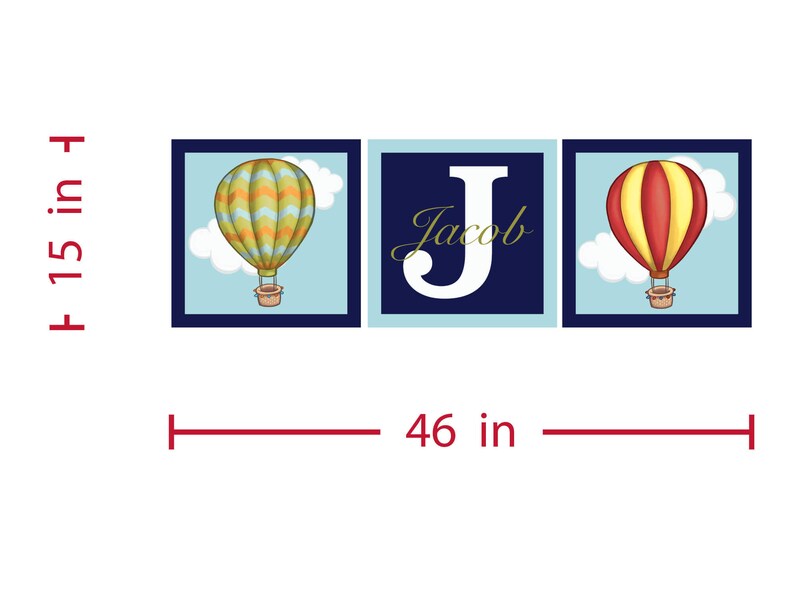 Balloon Monogram Wall Decals Kids Wall Stickers Peel Stick Etsy