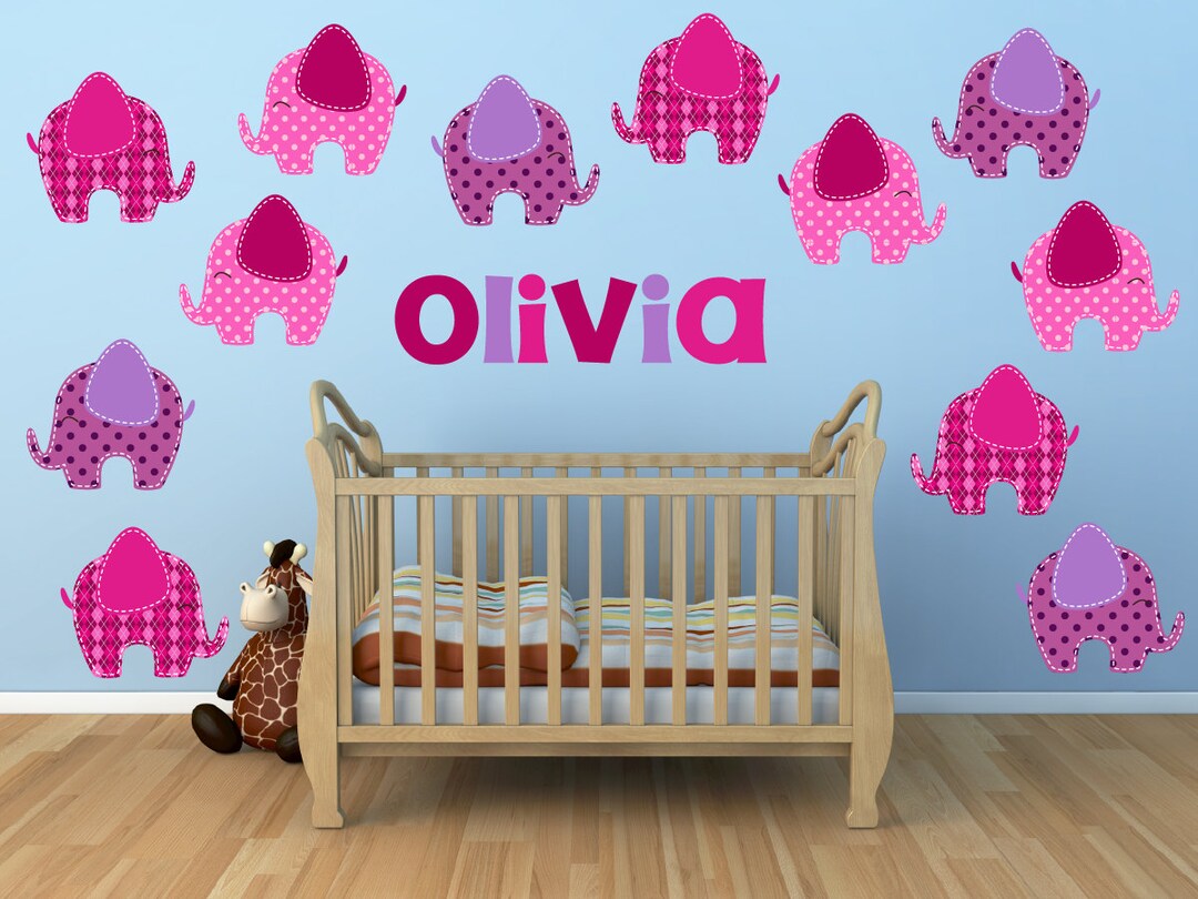 Elephant Jungle Safari Zoo Wall Decals Kids Stickers Peel Stick