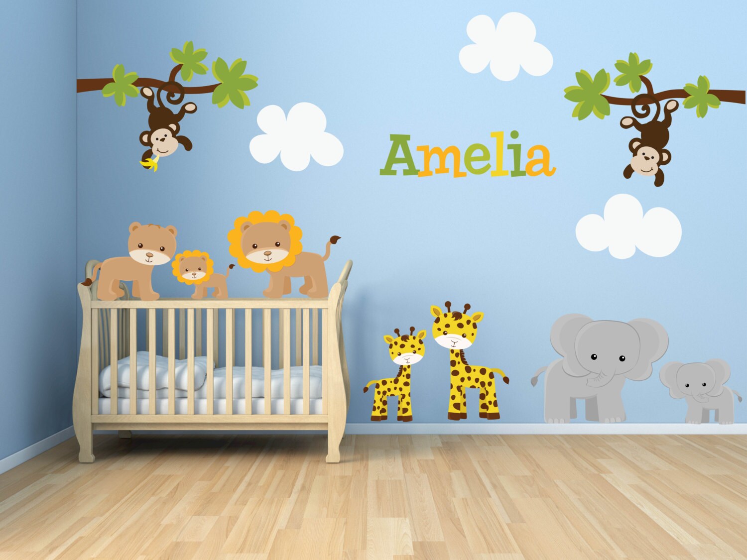 Wall Decal Jungle Decal Jungle Wall Decal Kids Wall Etsy