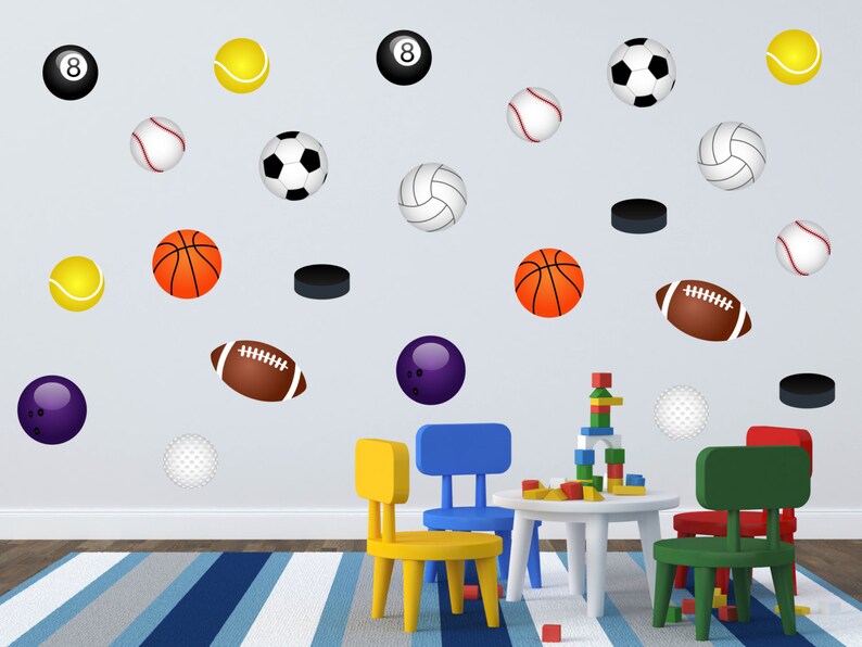 Boys Room Wall Art Sports Wall Decal Sports Wall Art Etsy