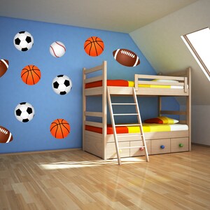 Sports Basketball Soccer Wall Decals Kids Stickers Birthday Party Theme Stick Removable Vinyl Art Bedroom Nursery Baby Room Classroom YP1332