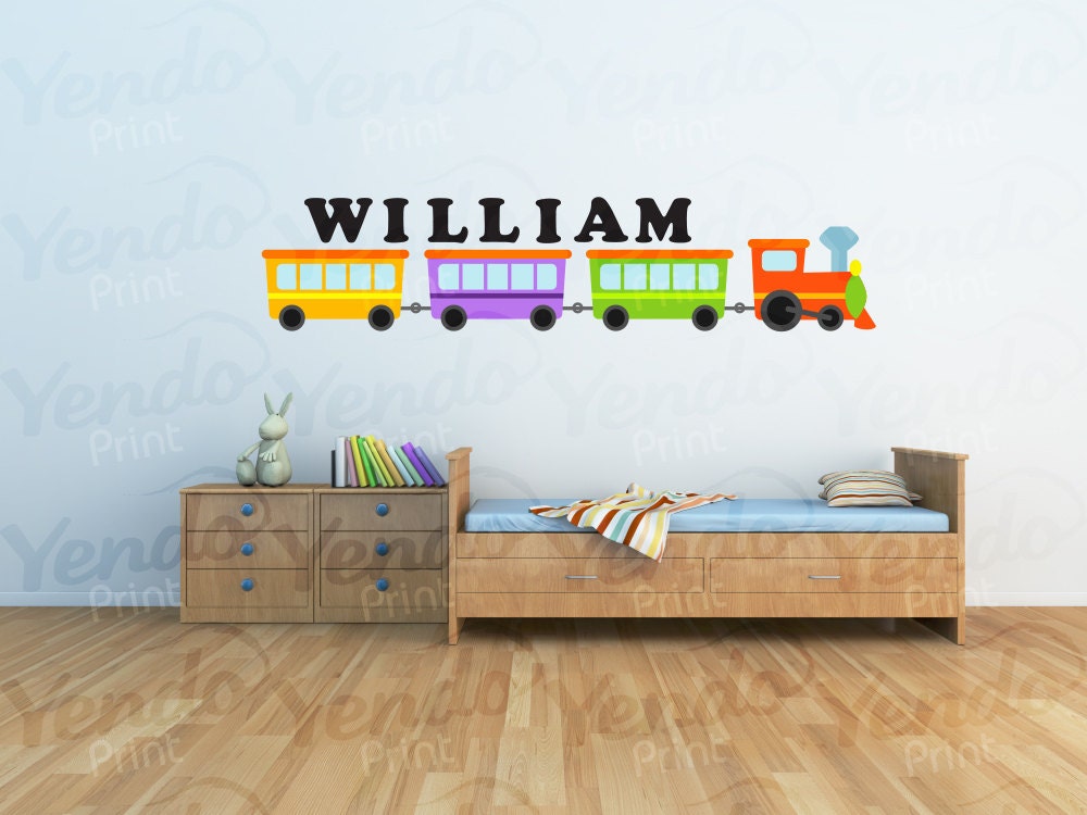 Train Wall Decal Name Wall Decal Boys Room Decal Boys Etsy