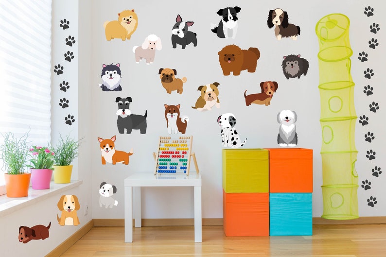 Doggy Dog Puppy Animal Wall Decals Kids Stickers L - Dog Wall Decals Doggy Dog Puppy Animal Wall Decals Kids Stickers L - Dog Wall Decals