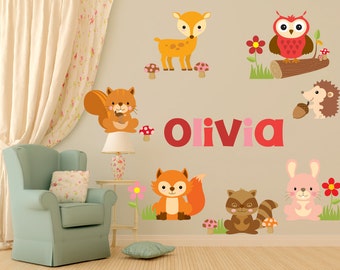 Jungle Animal Safari Zoo Wall Decals Kids Stickers Peel Stick Removable Vinyl Art for Kids Bedroom Nursery Baby Room Classroom Window YP1308