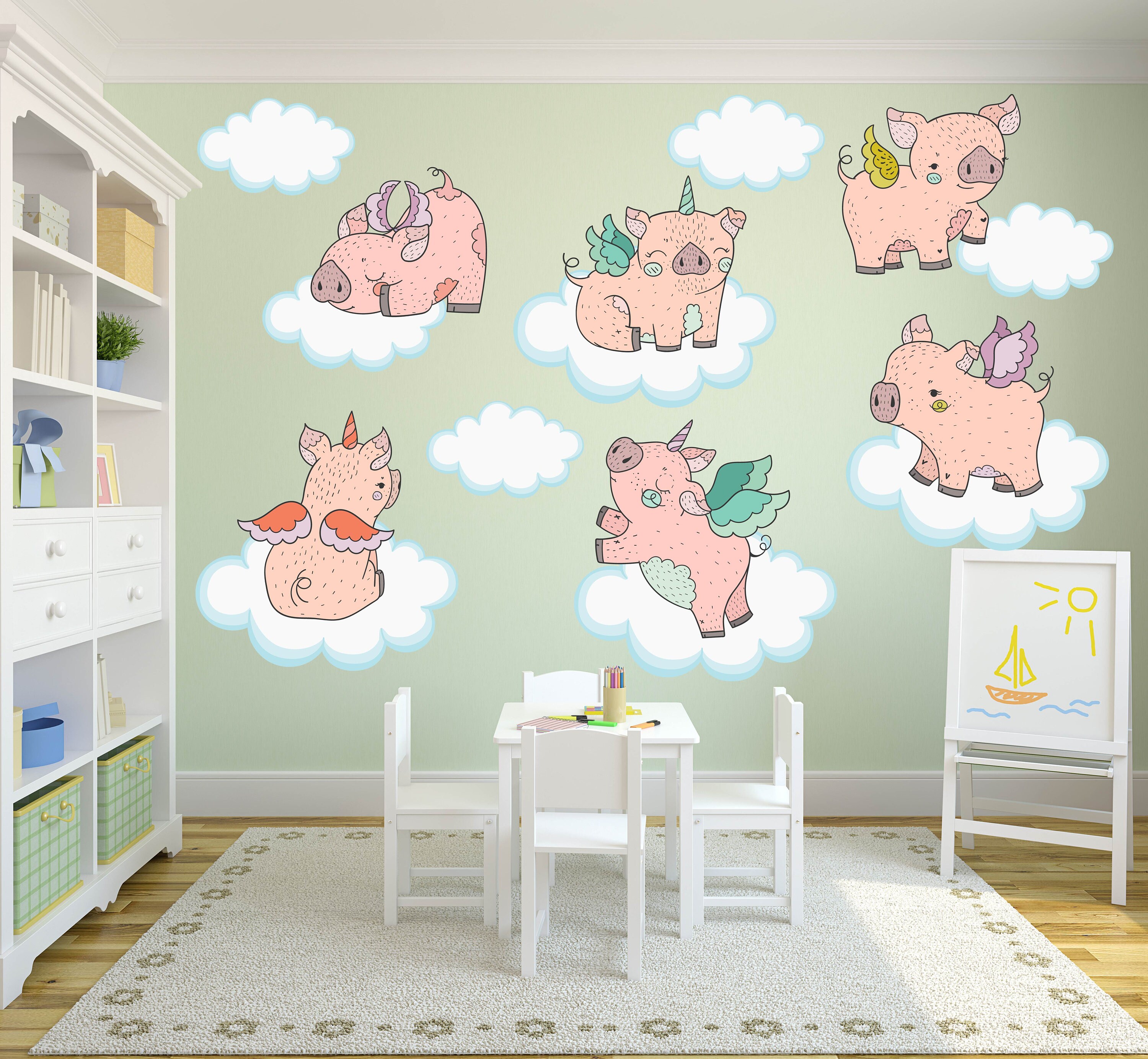 Pig Wall Decals Piglet Wall Decals Pig Nursery Decor Pig ...