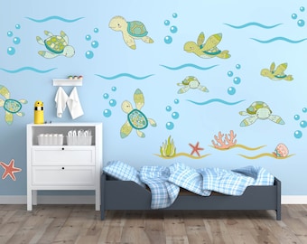 sea turtle baby room decor under the sea wall mural for nursery
