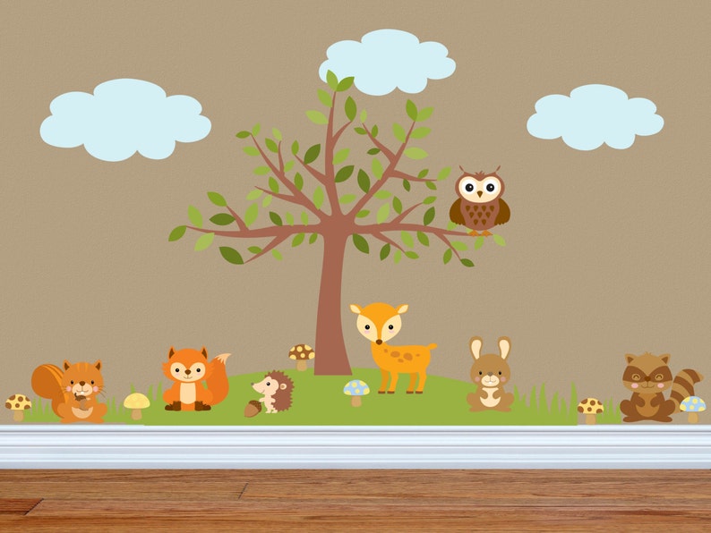 Animal Wall Decals Nursery Wall Decals Animal Theme Etsy