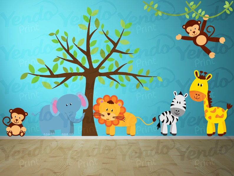 Jungle Wall Decals Animal Kids Room Nursery