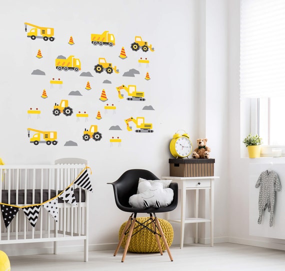 Construction Transportation Dump Truck Digger Wall Decals Kids Etsy