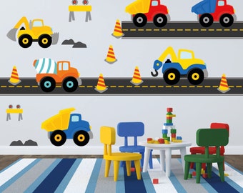 Truck Decal - Construction Wall Decal - Dump Truck Decal - Boys Room Wall Decal - Boy Nursery Wall Decal - Nursery Wall Decal - Wall Decals