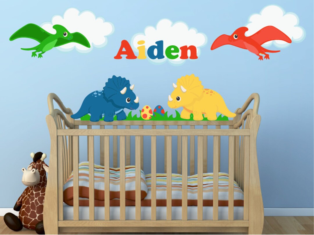 Dinosaur Wall Decals Large Trex Jurassic Wall Decals Kids Wall Etsy