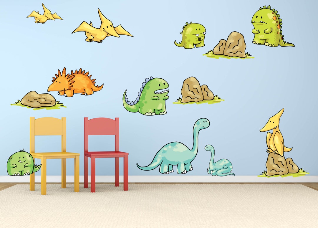 Dinosaur Animal Wall Decals Kids Wall Stickers Peel Stick Removable ...