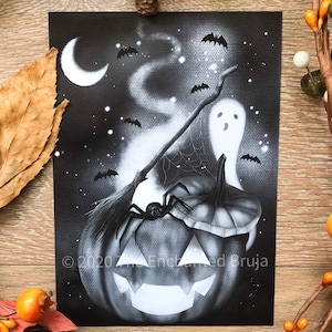 Samhain pumpkin Ghost print
