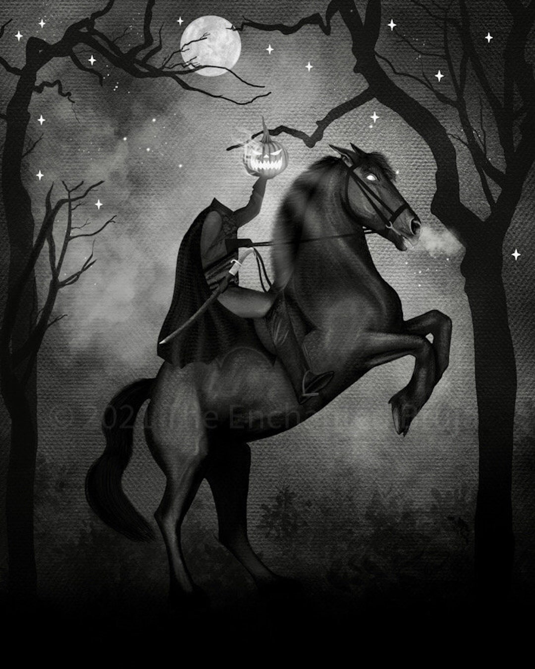 My drawing of the Headless Horseman