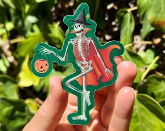 Trick or Treat Skeleton Sticker