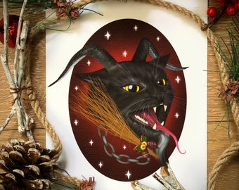 Krampus Cat, Christmas, Yule cat.