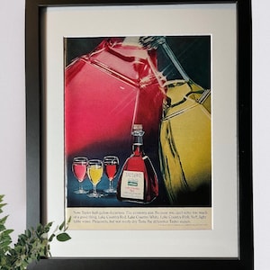 Red Taylor Country Wine Helf Gallon Decanter Original 1970s Vintage Print Ad Playboy Magazine Advertisement 1972 Kitchen Bathroom Decor