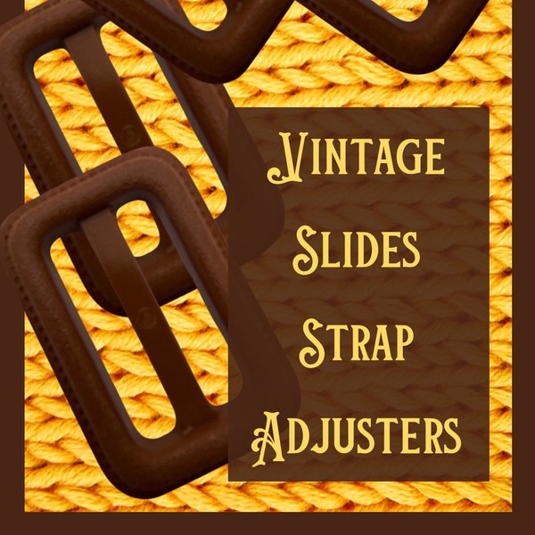 1 3/4 Inch Brown Textured Vintage Plastic Strap Adjusters Sliders Hardware for Clothes Bags Totes Pocketbooks Leashes Suspenders