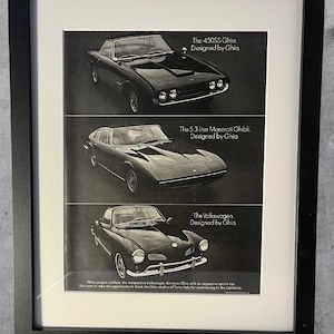 Ghia VW Maserati Automobile Original 1970er Jahre Vintage Print Ad Playboy Magazin Werbung 1972 Memorabilien Sportwagen