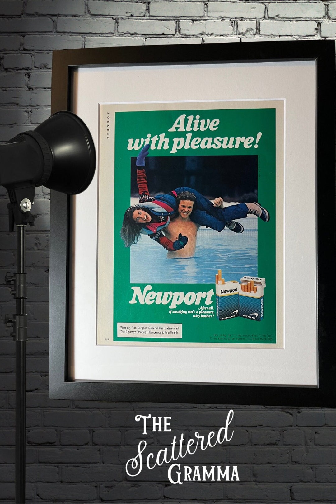 Newport Cigarette Alive With Pleasure Original 1980s Vintage Print Ad