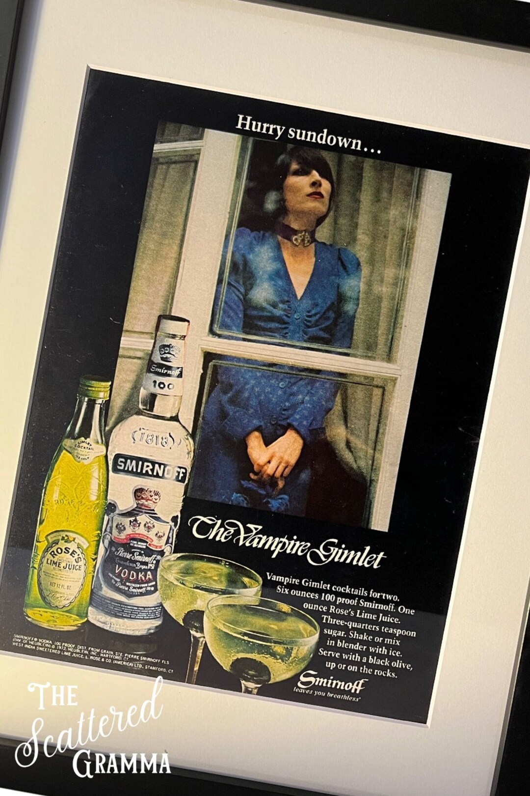 Smirnoff Vodka the Vampire Gimlet Original Vintage Print Ad Playboy ... Smirnoff Vodka the Vampire Gimlet Original Vintage Print Ad Playboy ...