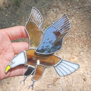 Bald Eagle Stained Glass Suncatcher, Stained Glass Art, Bird Lover Gift