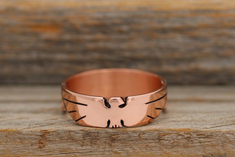 Hand Carved Thunderbird Ring in Copper