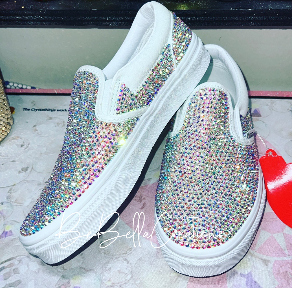 Rhinestone Vans:Size3 Kids, Bling Vans, Customized Vans,
