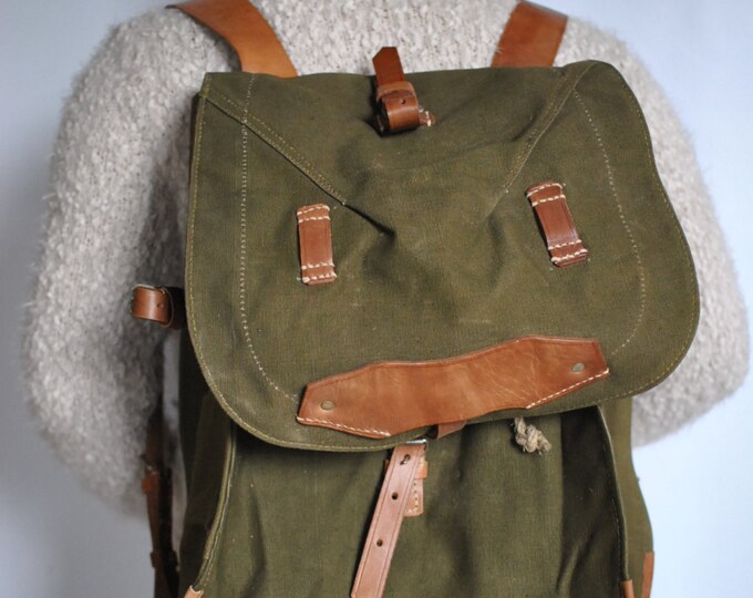 Vintage MILITARY BACKPACK Handmade Backpack Army Etsy