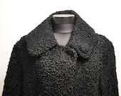Vintage ASTRAKHAN FUR COAT full length women 39 s coat (533)