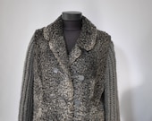 Vintage G. AUGUST PARIS Astrakhan fur jacket , lamb fur jacket (160)