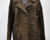 Vintage ASTRAKHAN lamb fur jacket , astrakhan leather jacket (131)
