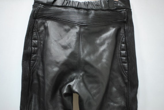 Cuero pantalones Vintage moto mujer pantalones de cuero de | Etsy México