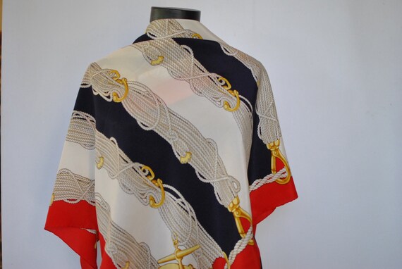 Vintage VALENTINO DESIGNER SILK scarf , hand rolle