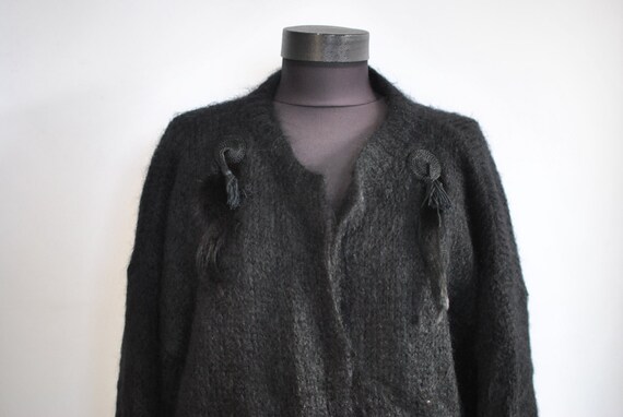 Vintage HANDMADE wool cardigan , women's cardigan
