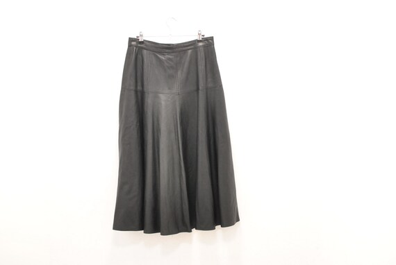 Vintage LEATHER SKIRT , women's black leather skir