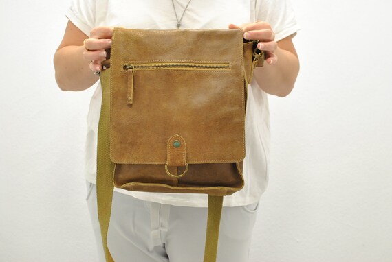 Vintage Messenger leather bag , men's leather bag