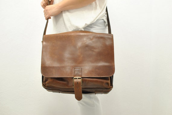Vintage Messenger men's leather bag , document bag