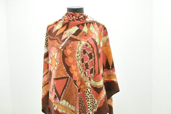 Vintage Printed silk scarf , big size scarf.......