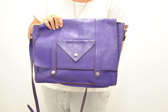 Vintage Messenger leather bag , laptop bag , docum