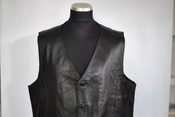 Vintage MADDOX LEATHER VEST , men's leather vest..